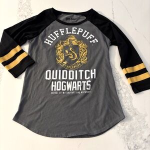 Harry Potter Hufflepuff Quidditch 3/4 Sleeve Raglan Tee